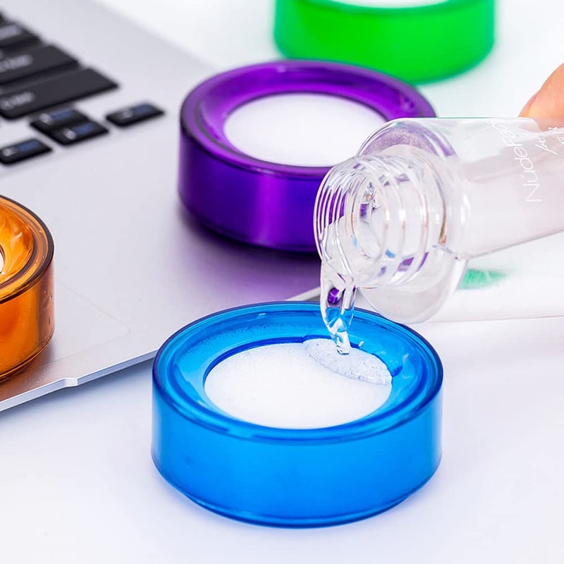 Luzen 6Pcs Round Finger Wet Sponge with Plastic Case Bank Finance Department Office Supplies Fingertip Wet Tool for Counting Cash Money Papers Bills Documents, Random Color - Image 4